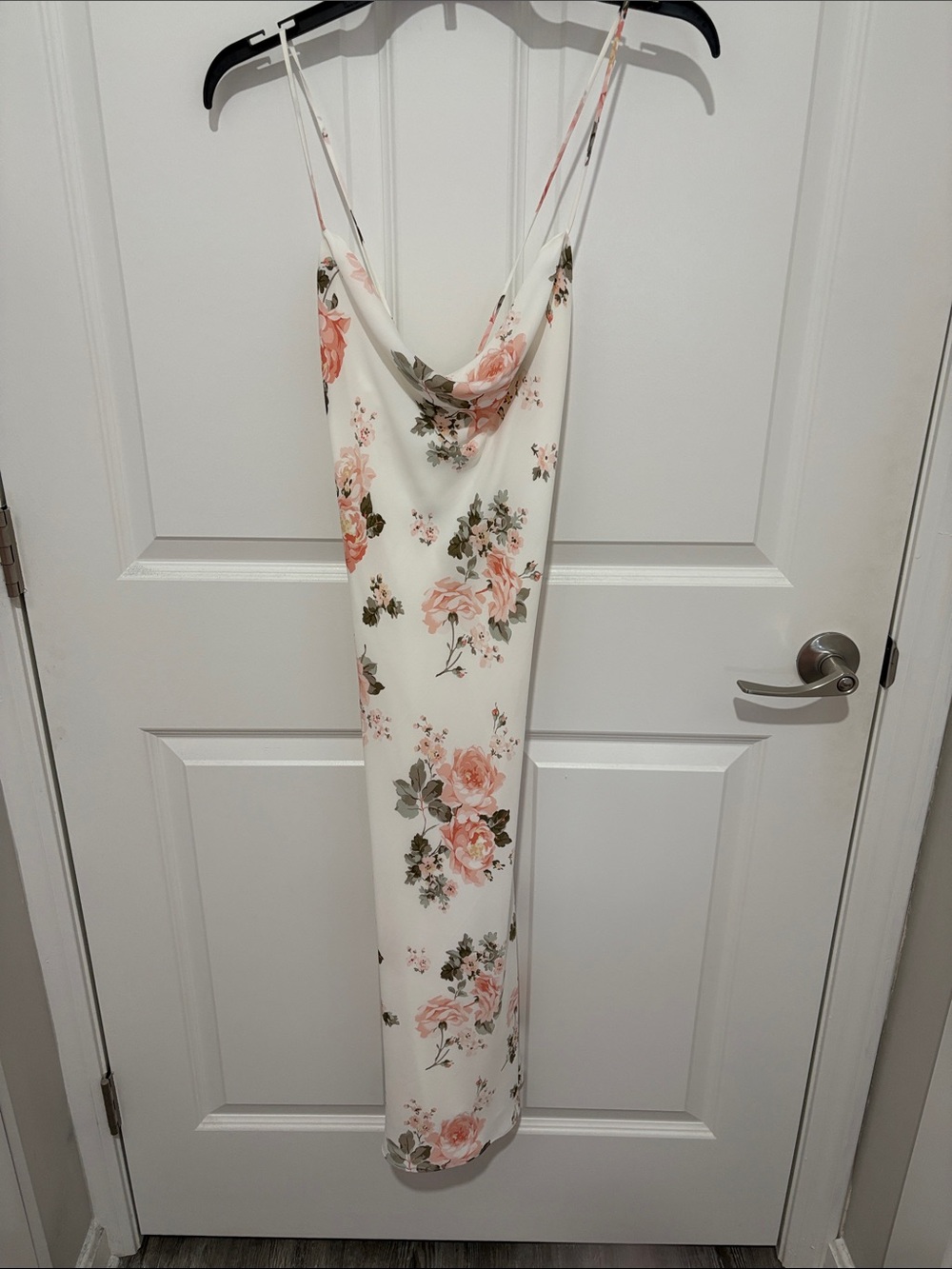Abercrombie & Fitch Cream Floral Slip Dress with Blush Roses
